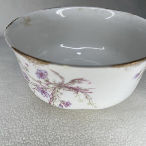 Warwick China Floral Lilac, Cranberry Bowl- MINOR CHIP ON LIP. SEE PICS - Picture 4 of 6